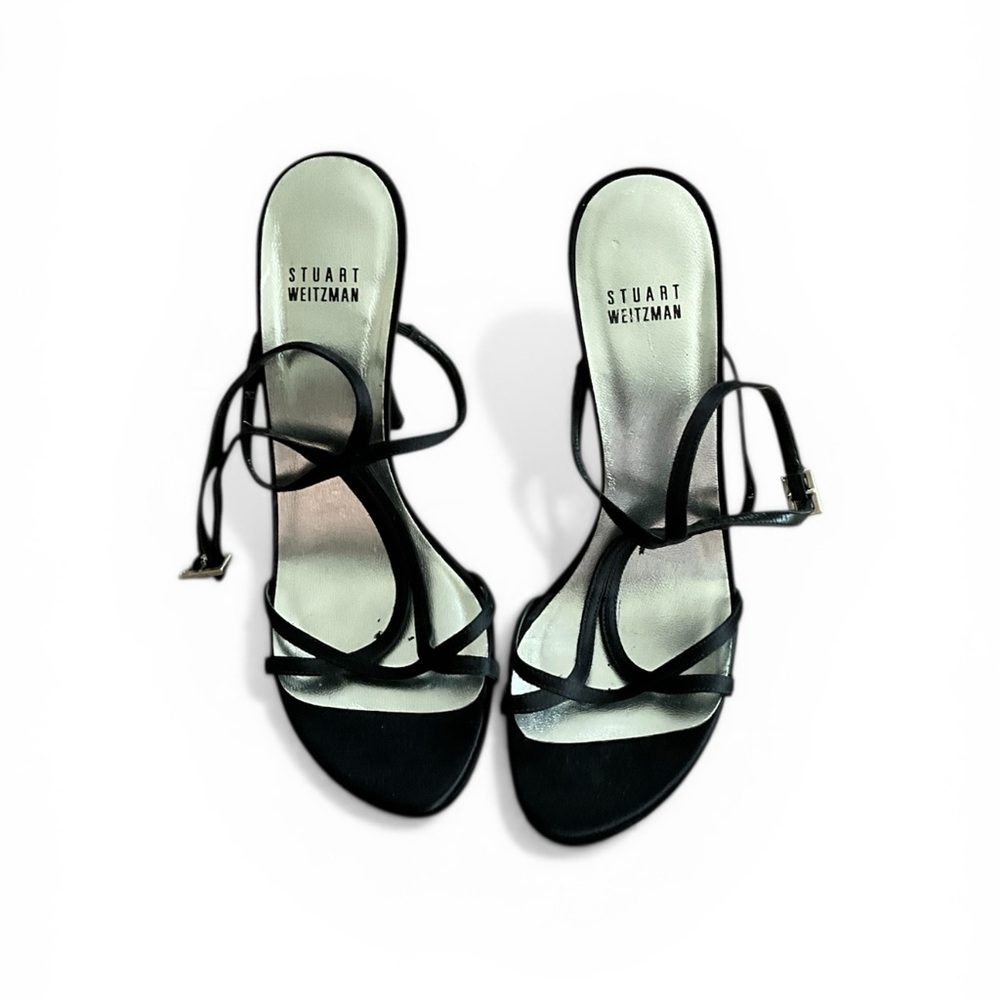 Stuart Weitzman Black Strappy Stiletto Sandals